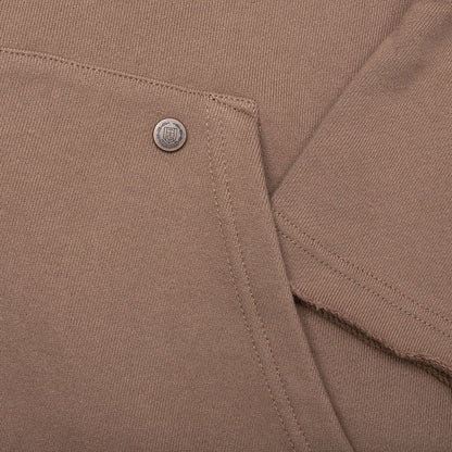 Script Embroidered Hoodie - Light Brown
