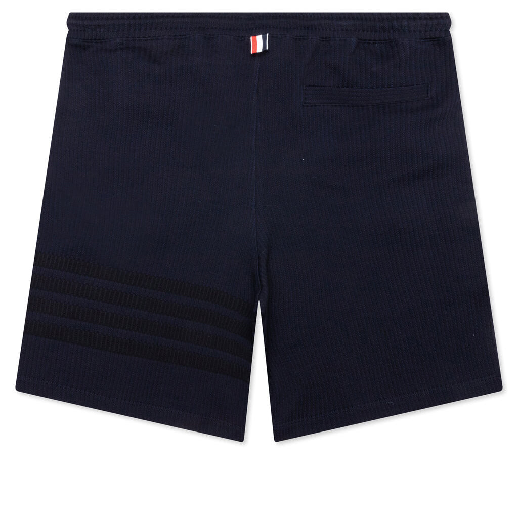 Seersucker Loopback Sweatshorts - Navy