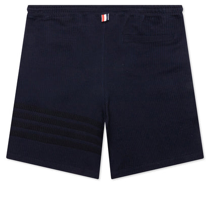 Seersucker Loopback Sweatshorts - Navy