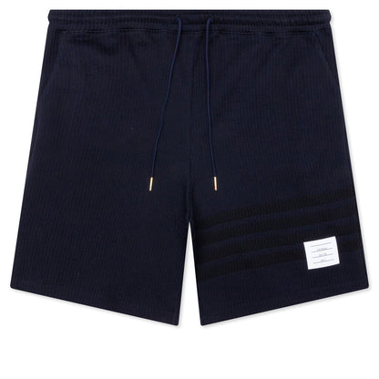 Seersucker Loopback Sweatshorts - Navy