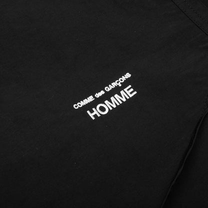 Curved Hem Nylon Short Sleeve Shirt - Black