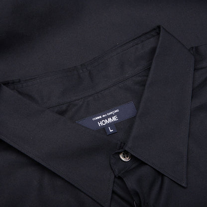 Curved Hem Short Sleeve Shirt - Black