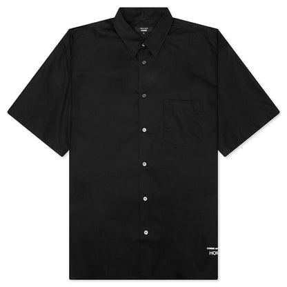 Curved Hem Short Sleeve Shirt - Black