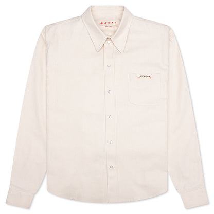 Cream Denim Shirt with Trunakaroo Plaque - Bone