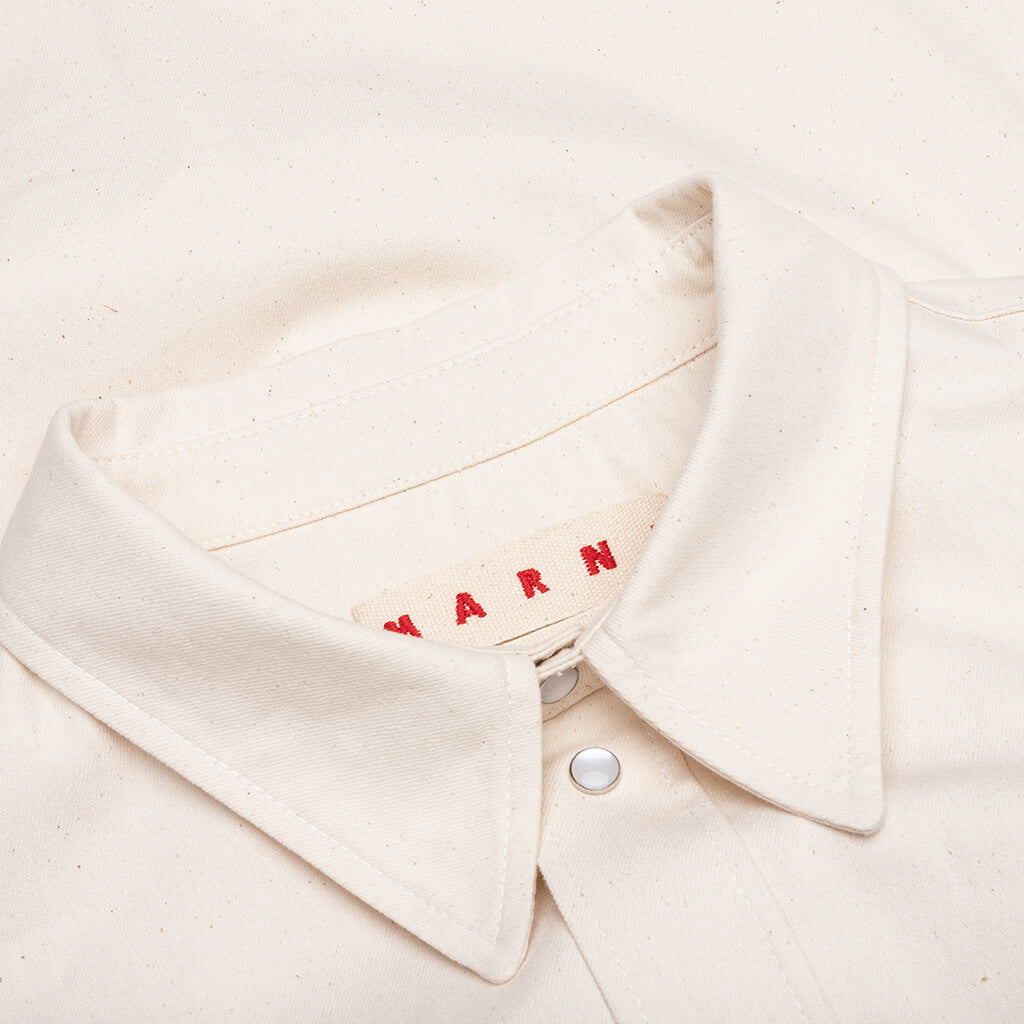 Cream Denim Shirt with Trunakaroo Plaque - Bone