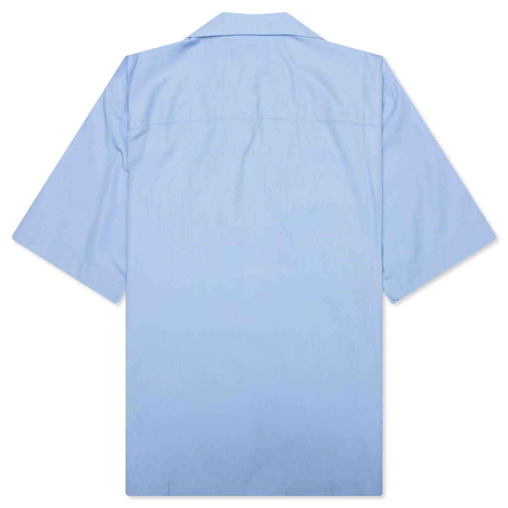 Boxy Fit Logo Bowling Shirt - Iris Blue