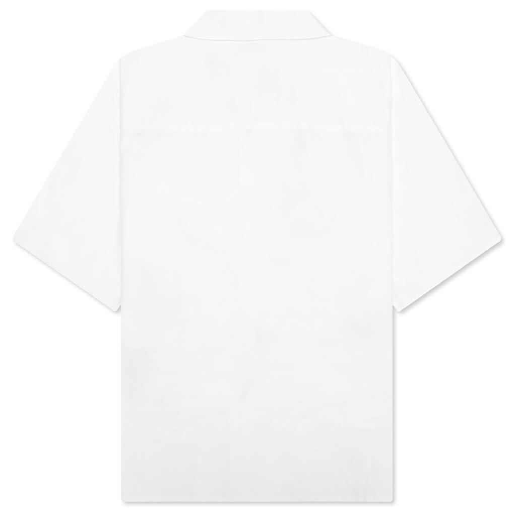 Poplin Bowling Shirt with Dante Patch - Lily White
