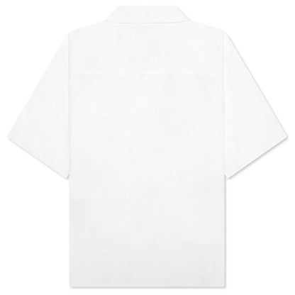 Poplin Bowling Shirt with Dante Patch - Lily White