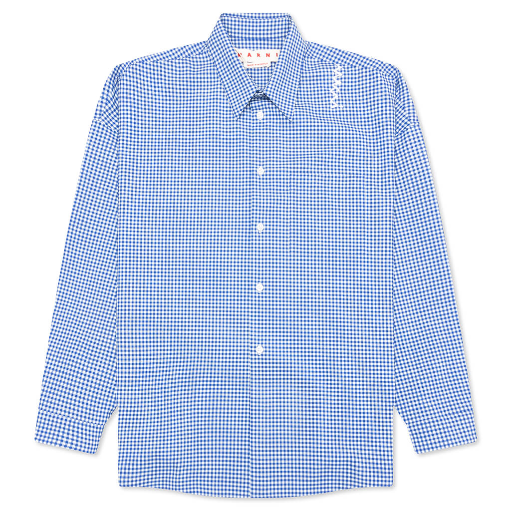 Checked Wool Shirt - Blue/White