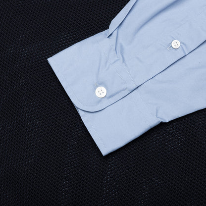 Mixed Material Shirt - Sax/Navy