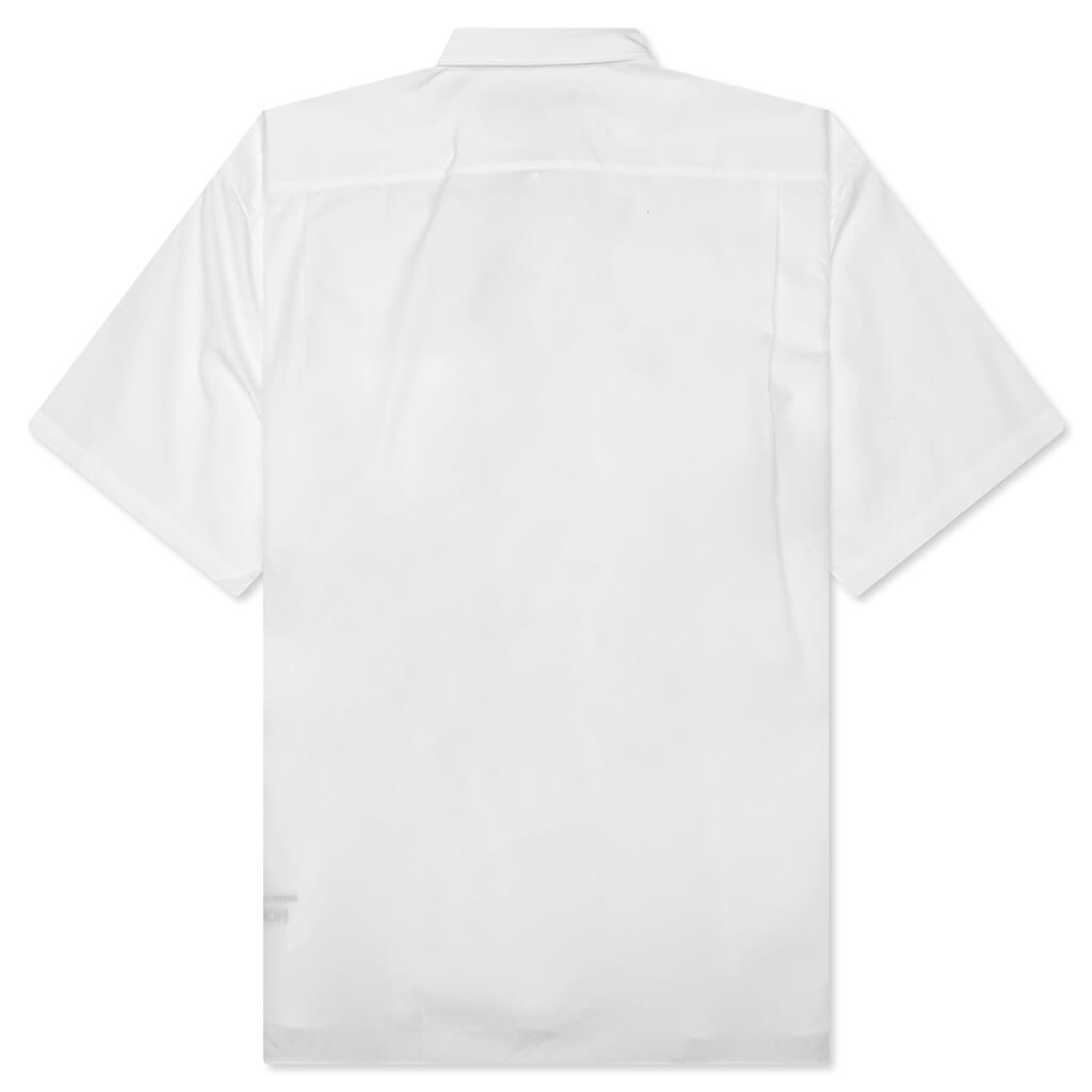 Curved Hem Short Sleeve Shirt - White