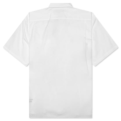Curved Hem Short Sleeve Shirt - White