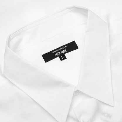 Curved Hem Short Sleeve Shirt - White