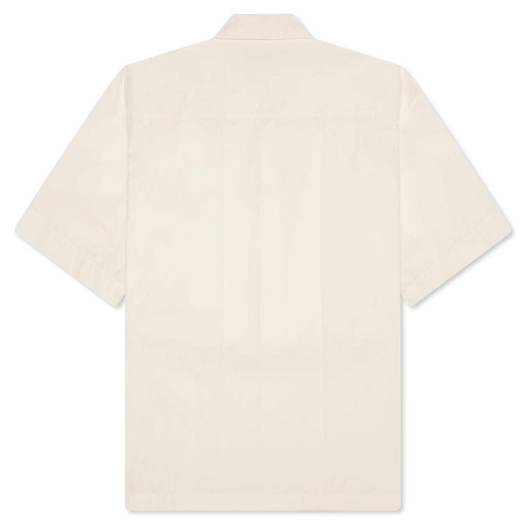 Glass Finish Cotton Poplin Shirt - Eggshell