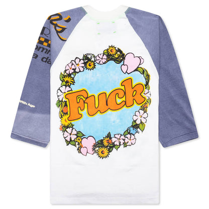 Shit Fuck Raglan Tee Shirt - Multi