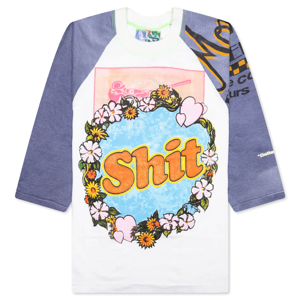 Shit Fuck Raglan Tee Shirt - Multi