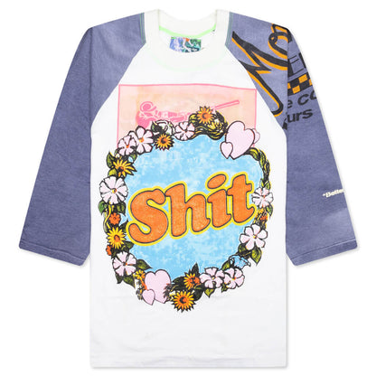 Shit Fuck Raglan Tee Shirt - Multi