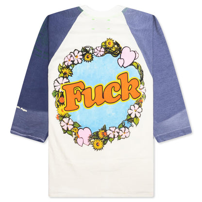 Shit Fuck Raglan Tee Shirt - Multi