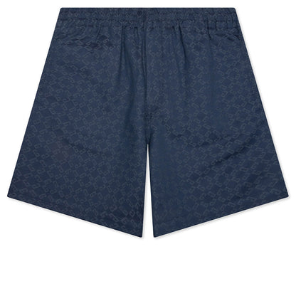 Shiny Monogram 72 Denim Bermuda Shorts - Grey/Blue