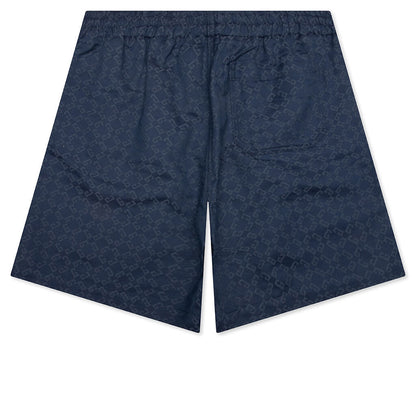 Shiny Monogram 72 Denim Bermuda Shorts - Grey/Blue