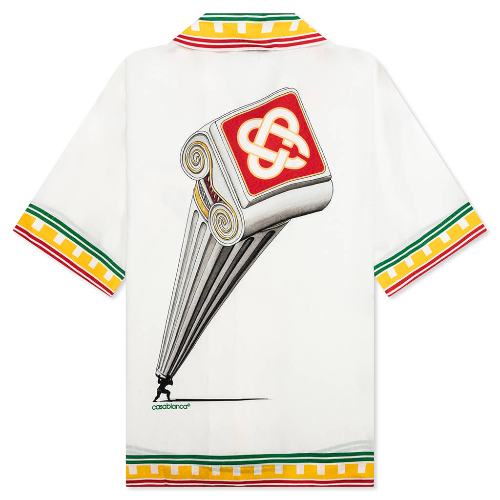 Short Sleeve Cuban Collar Shirt - White