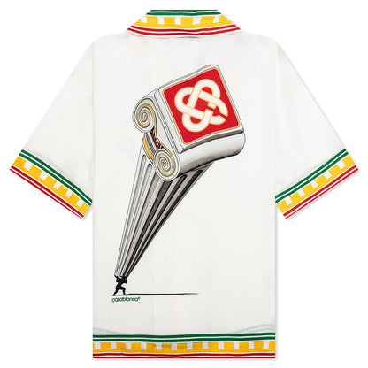 Short Sleeve Cuban Collar Shirt - White