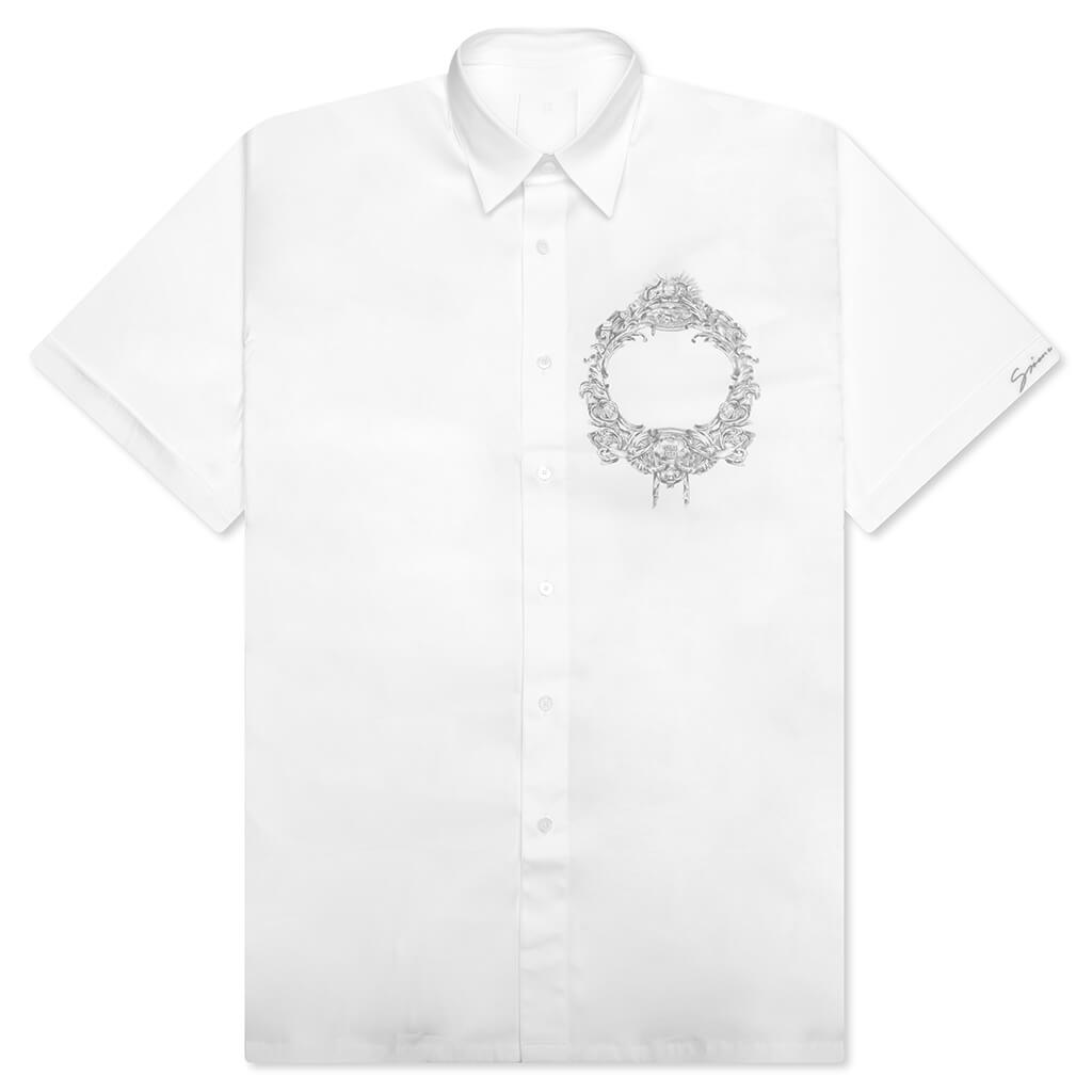 Short Sleeve Military Shirt - White