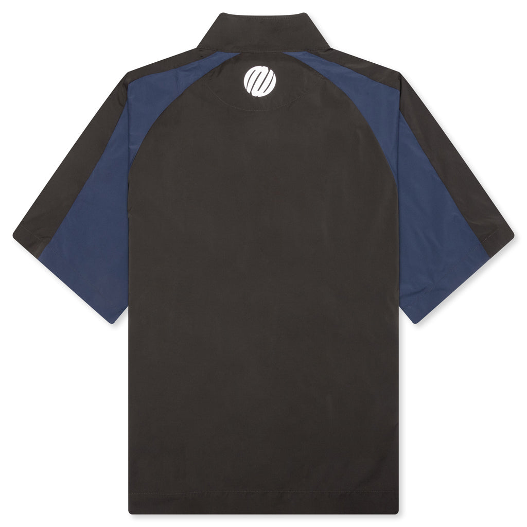 Short Sleeve Paneled Wind Shirt - Black/Navy
