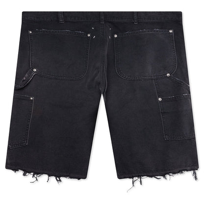 Stud Denim Shorts - Black