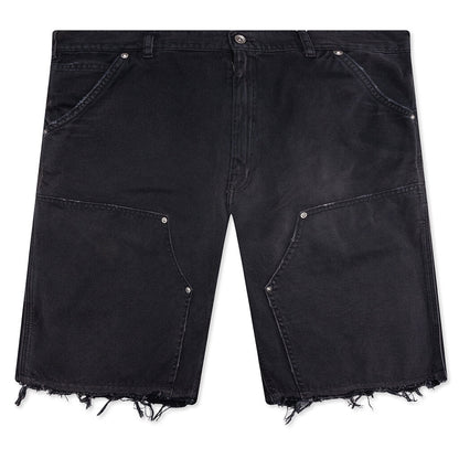 Stud Denim Shorts - Black