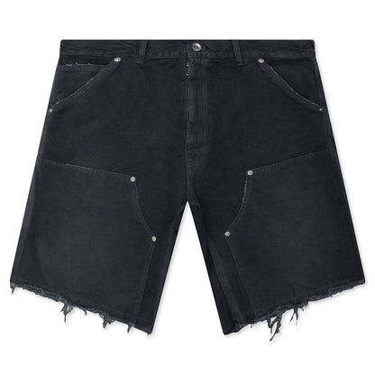 Stud Denim Shorts - Grey