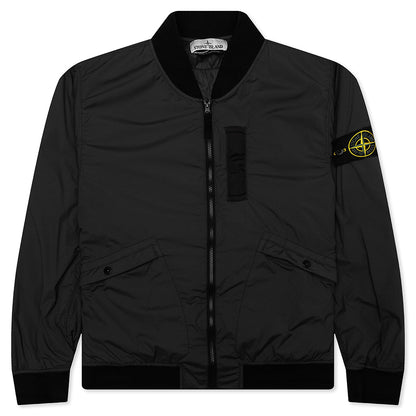 Skin Touch Nylon Bomber Jacket - Charcoal