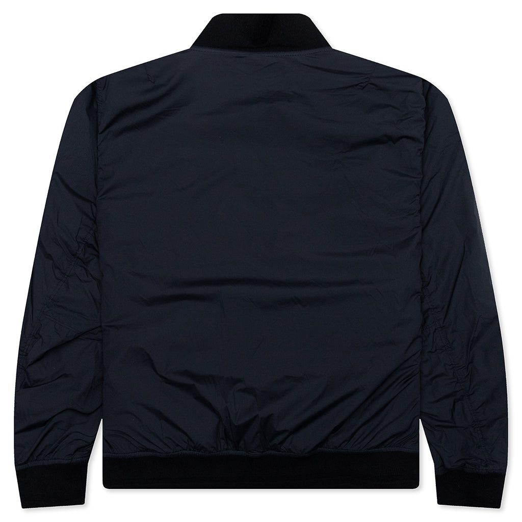 Skin Touch Nylon Bomber Jacket - Navy Blue