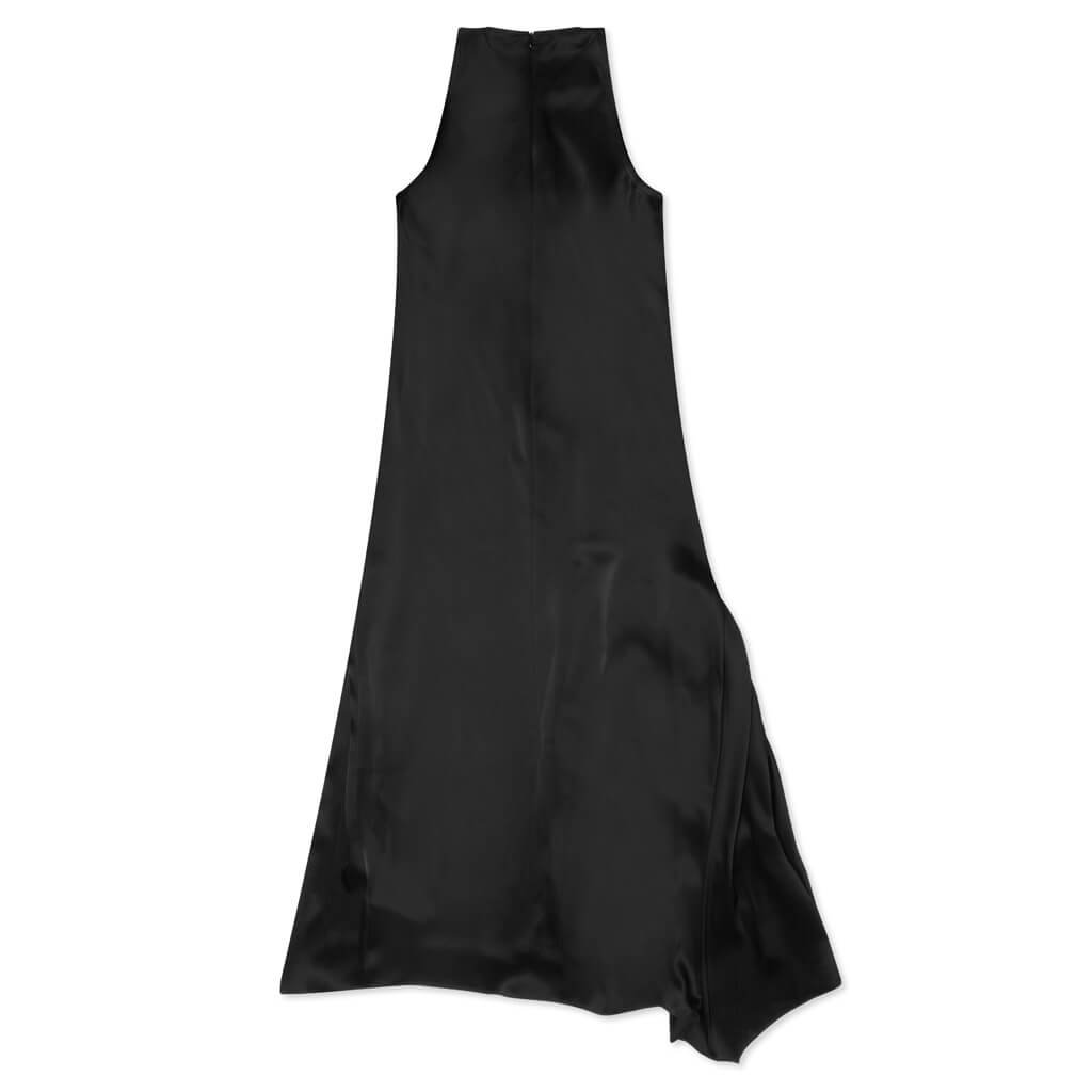 Women's Sleeveless Draped Dress - Black