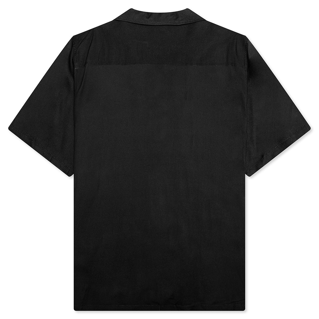 Smiley Cherries S/S Button Up - Black