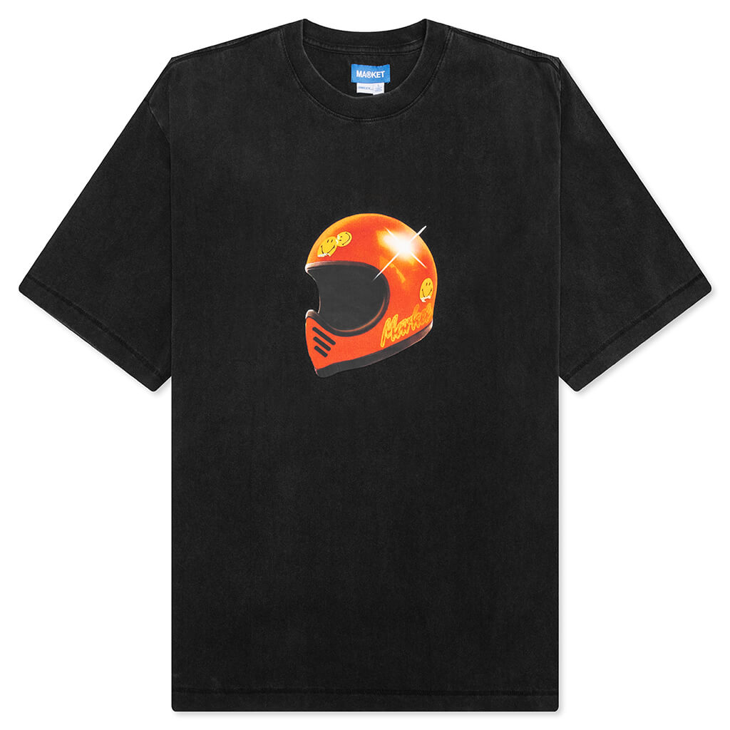 Smiley Full Face T-Shirt - Washed Black