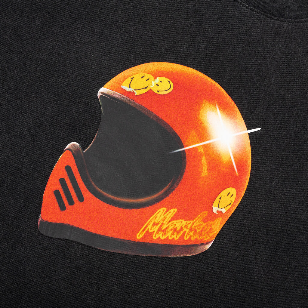 Smiley Full Face T-Shirt - Washed Black