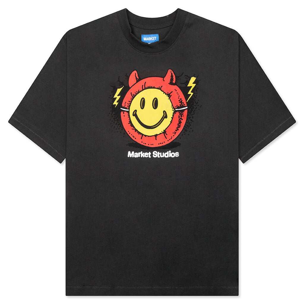 Smiley Masked T-Shirt - Washed Black