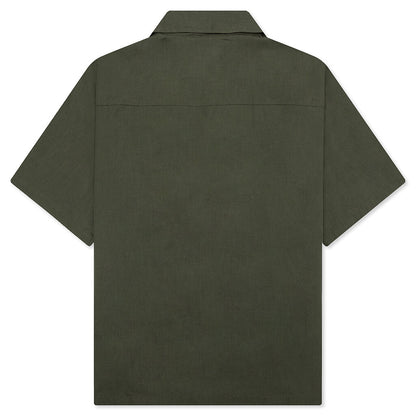 Solid Color Hawaiian S/S Shirt - Olive Drab