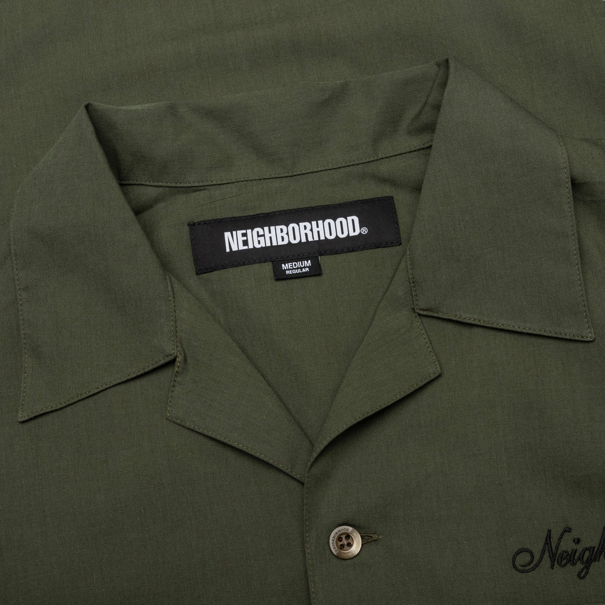 Solid Color Hawaiian S/S Shirt - Olive Drab