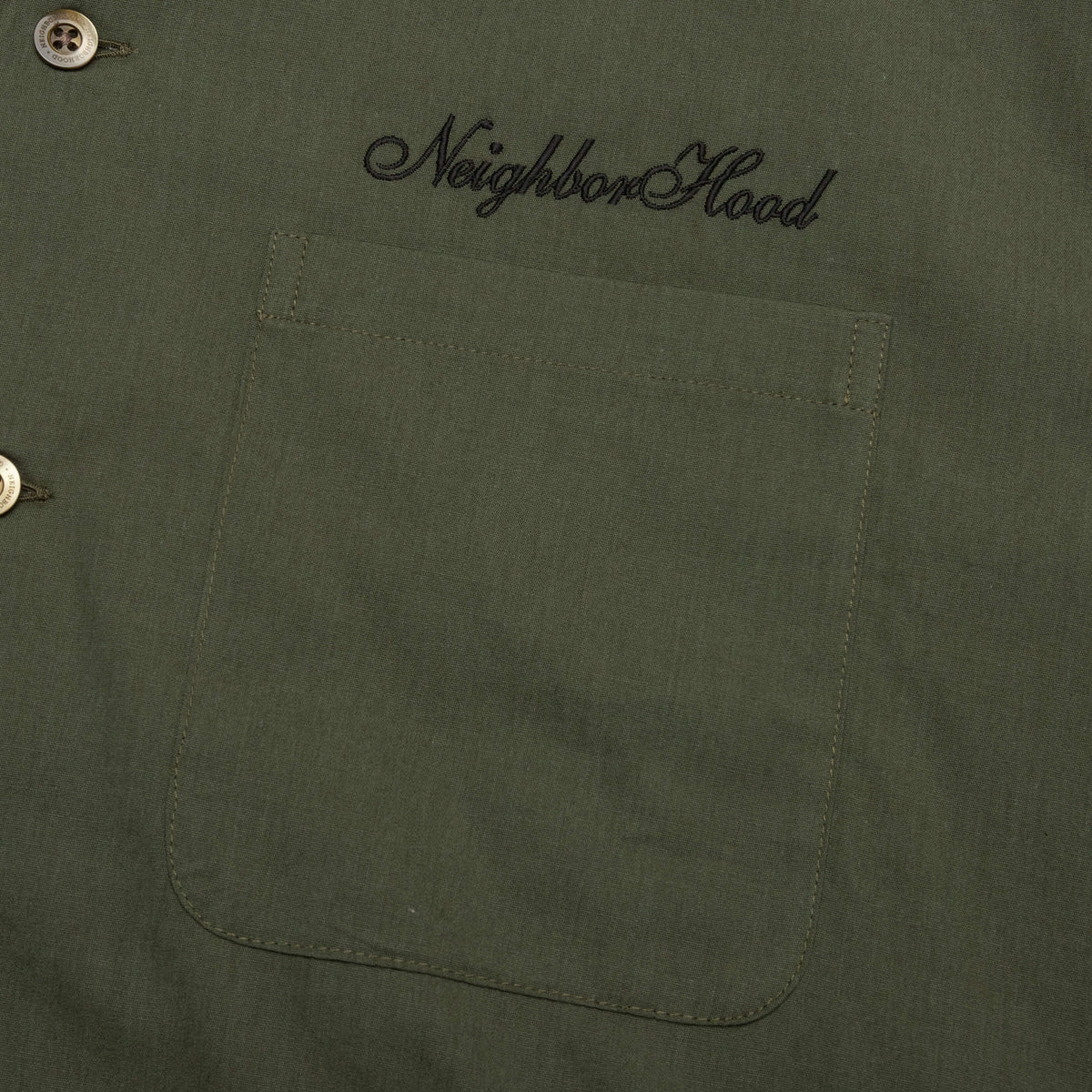 Solid Color Hawaiian S/S Shirt - Olive Drab