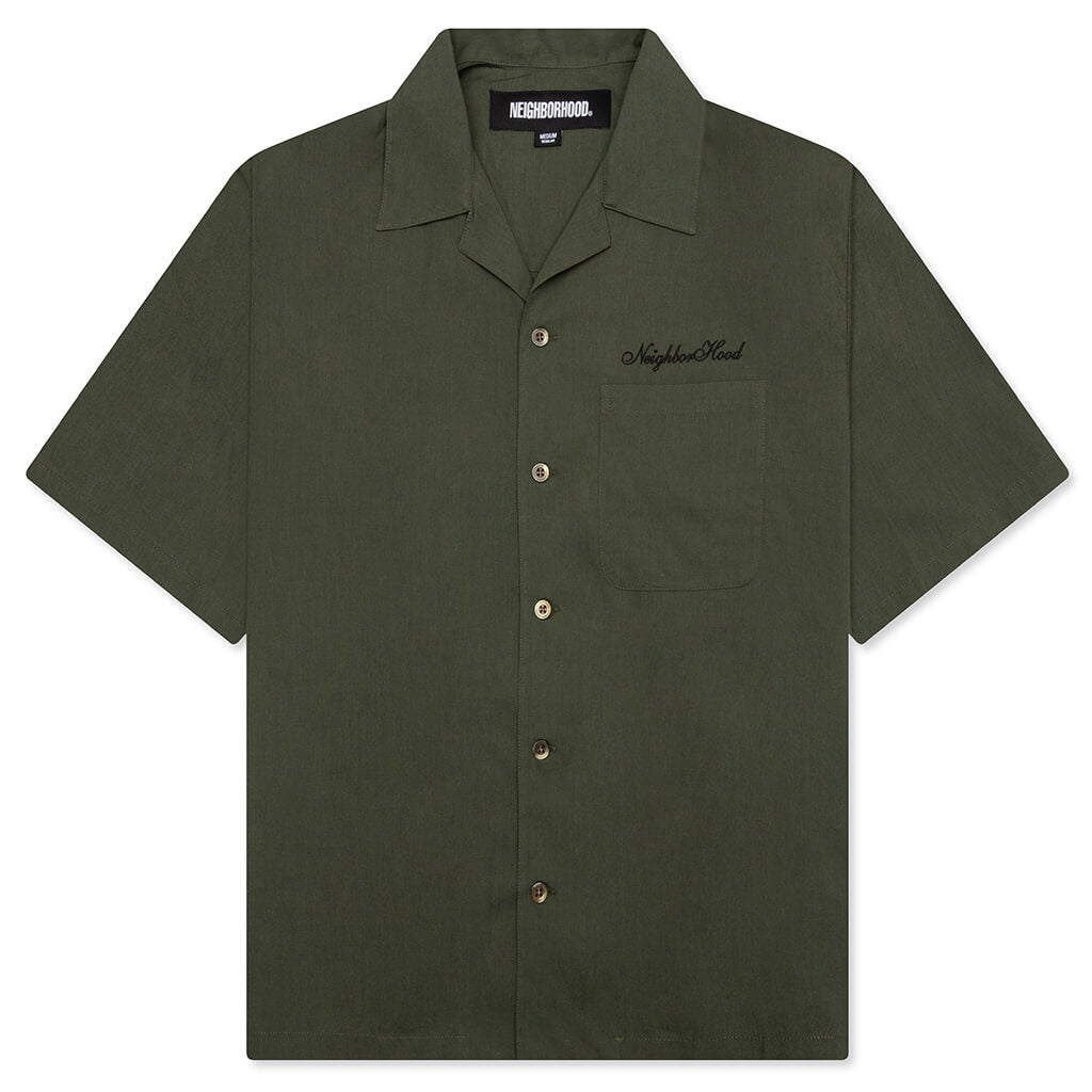 Solid Color Hawaiian S/S Shirt - Olive Drab