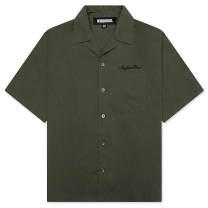Solid Color Hawaiian S/S Shirt - Olive Drab