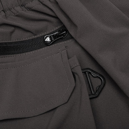 Multi-Pocket Belted 2 Way Pant - Charcoal