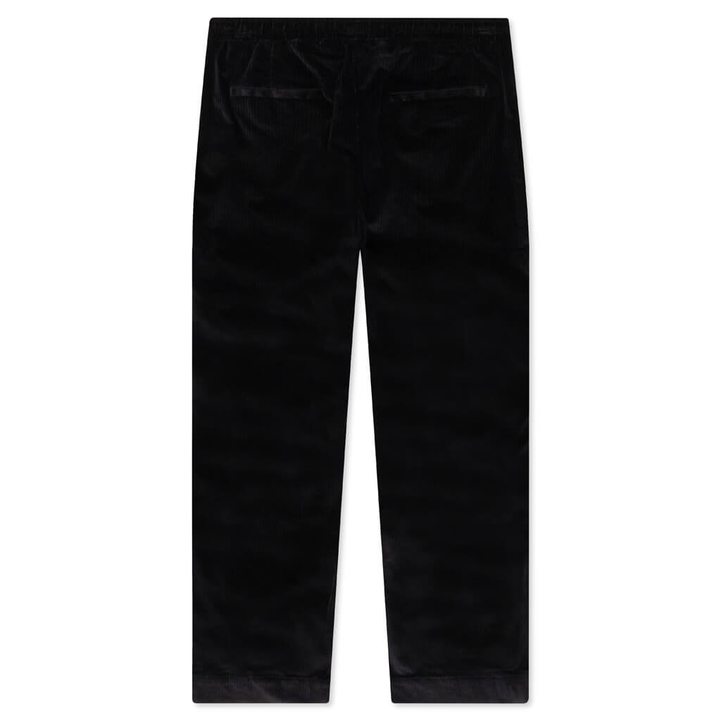 Spiraling Wide Leg Cord Pants - Black