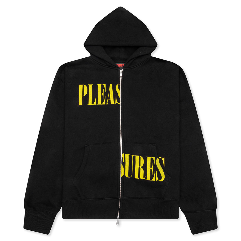 Split Zip Hoodie - Black
