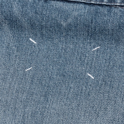 Denim Jacket with Corduroy Collar - Light Blue