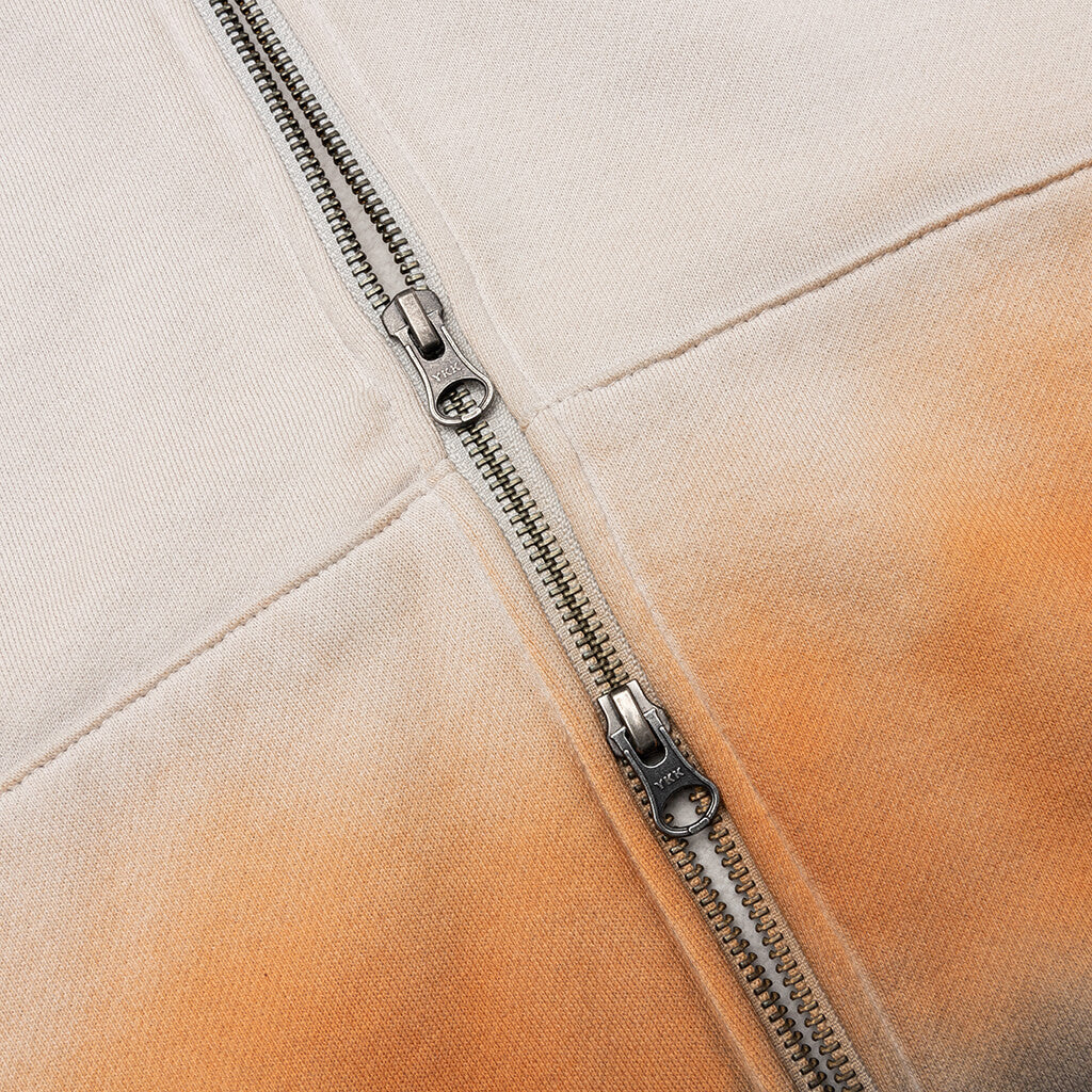 Spray Dyed Zip Thru Hoodie - Grey Dyed