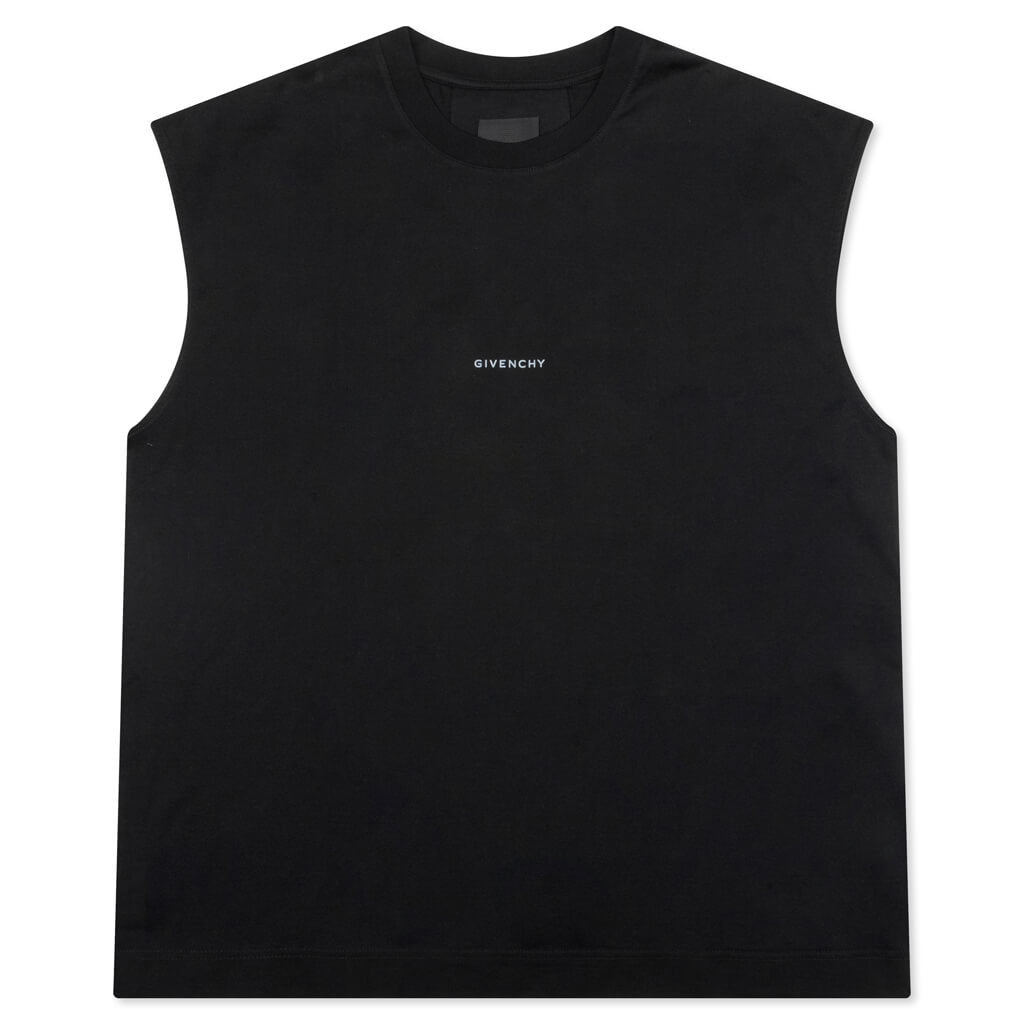 Tarot Print Cotton Tank Top- Black