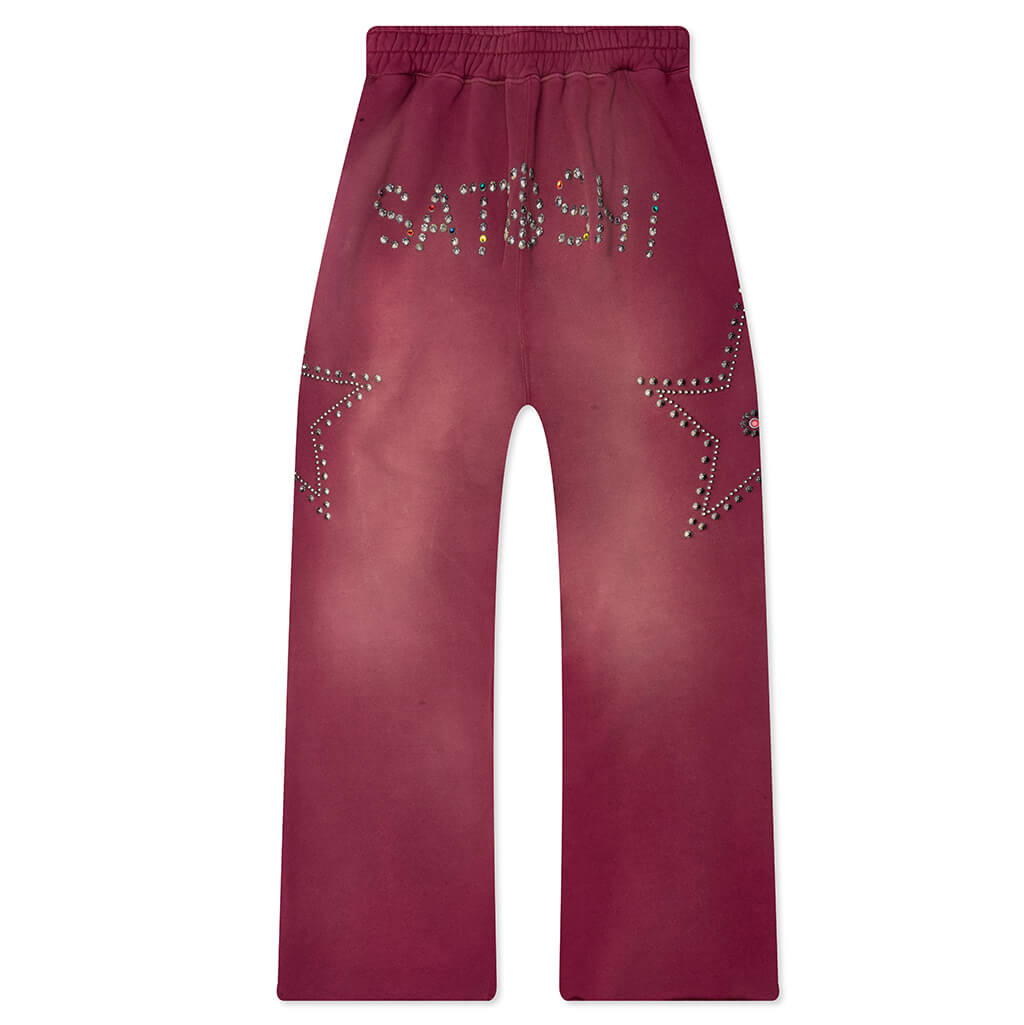 Star Studded Sweatpant - Burgundy